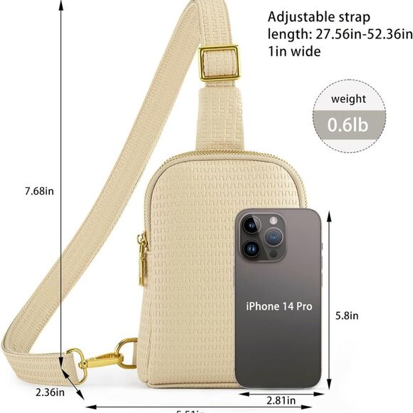 Crossbody Purse Womens Nude Sling Bag Purse Soft Vegan Leather Sling Purse SL3 - Picture 4 of 7